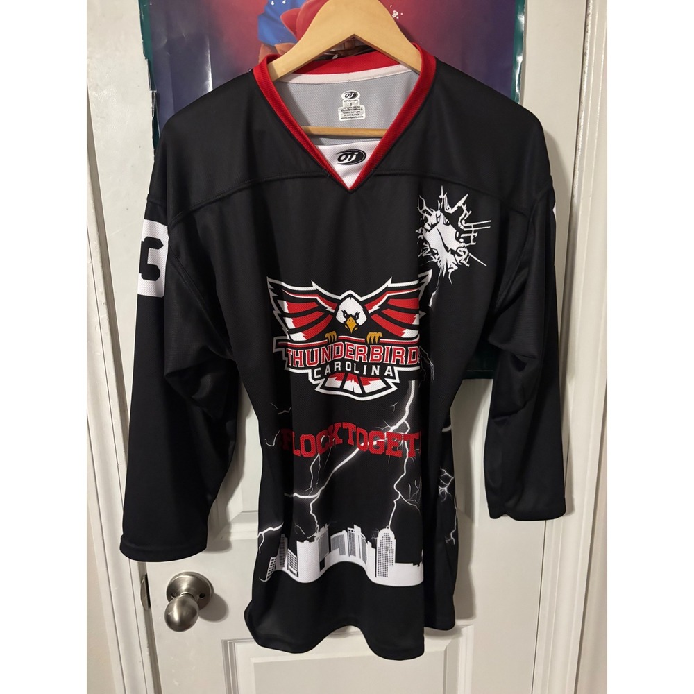 Carolina Thunderbirds OT Sports Hockey Jersey Black Season Ticket Holder Mens S